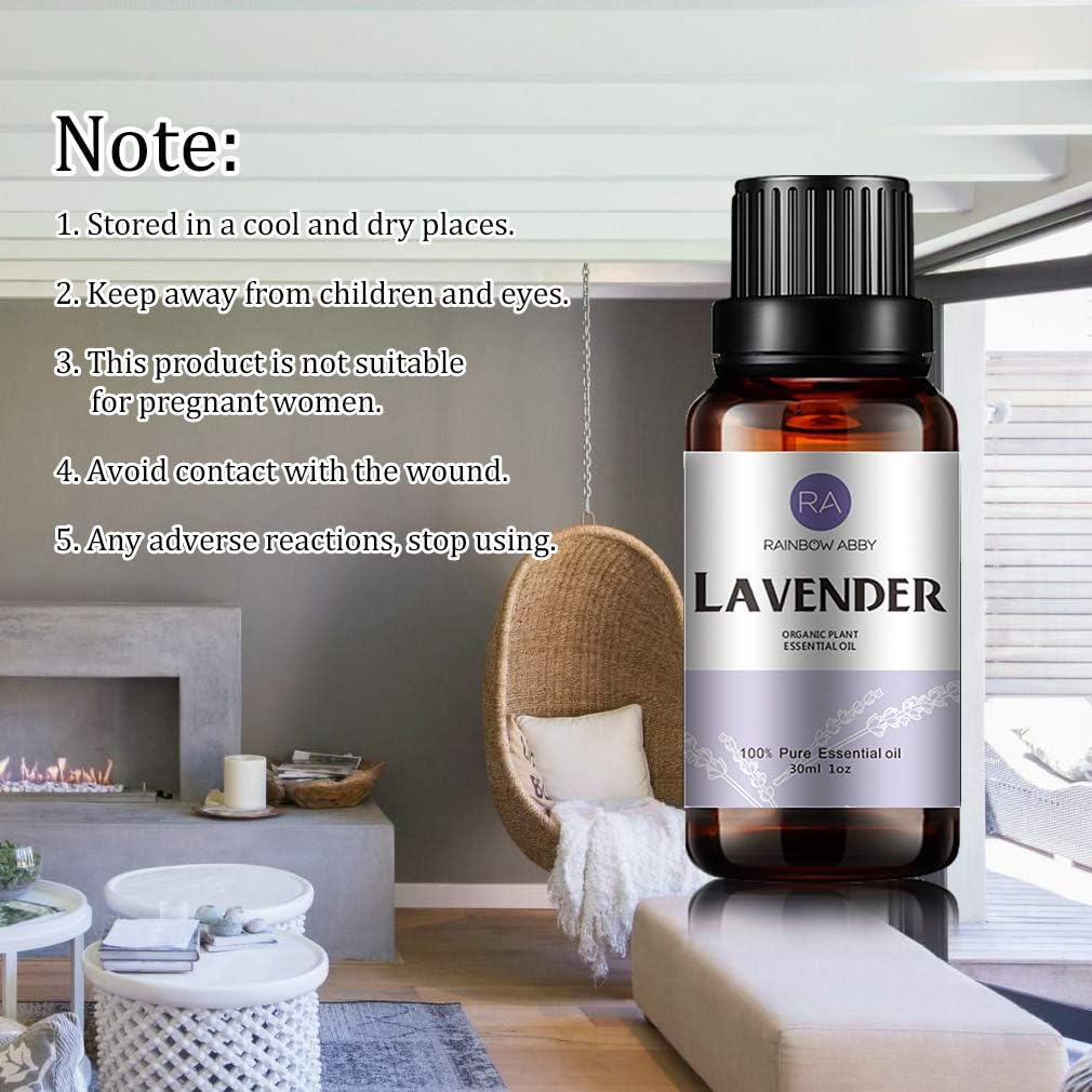 Lavender Essential Oil (30ML), 100% Pure Natural Organic Lavender Oil for Diffuser, Massage, Skin Care, Yoga