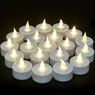 VETOUR Flameless Tea Lights Candles - Realistic LED Flickering Operated Tea Lights Steady Battery Tealights Long Lasting Electric Fake Candles in White 24pcs Decoration for Party and Gifts Ideas