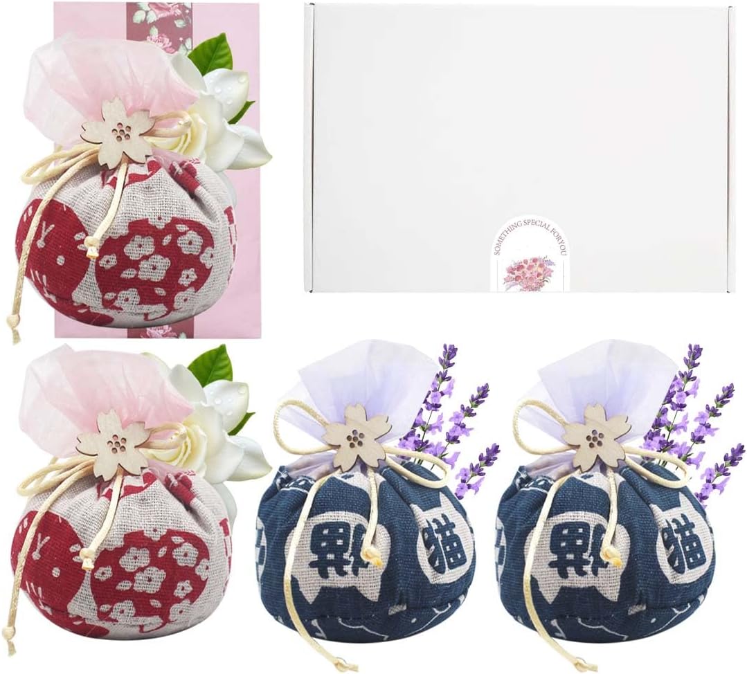 5-Pack Scented Sachets, Air Freshener Bags for Drawers, Closets, Cars, Long-Lasting Sachet Bag Home Fragrance Fresh Scent, Lavender,Rose and Gardenia