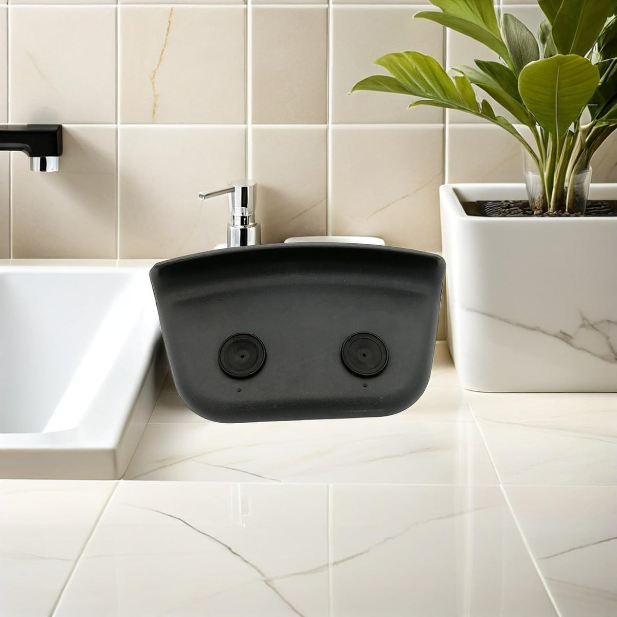 Mikinona Bathtub Bath Cushion Pu Bath Pillow with Non-Slip Suction Cups Ergonomic Pillow Headrest for Head Neck Back and Shoulders 10.62 X 6.10 X 2.36 in Home Spa Relaxation
