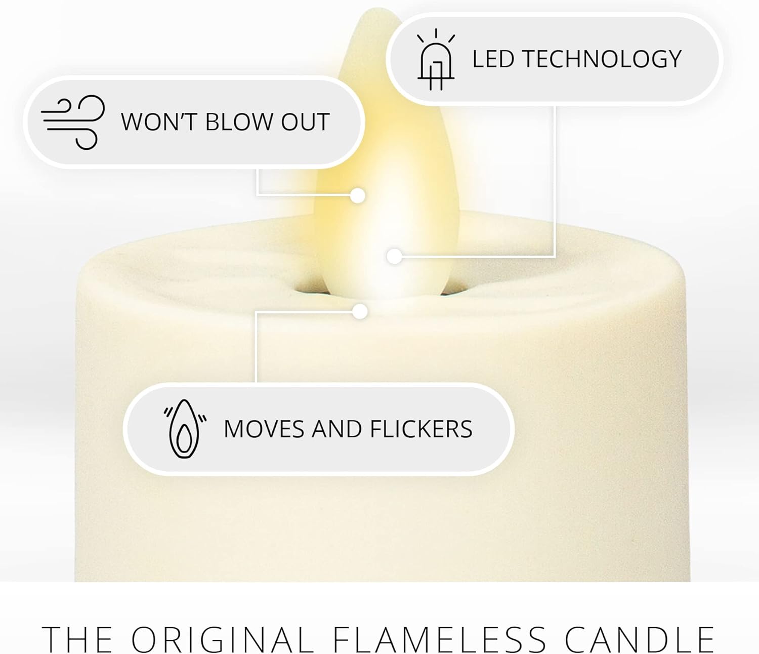 Luminara Flickering Flameless Pearl Ivory Tealights - Warm LED Light Flame Votives - Battery Operated Decor for Dining Room Table Centerpieces, Fireplace Mantel, Dinner Party, Reception - Set of 4