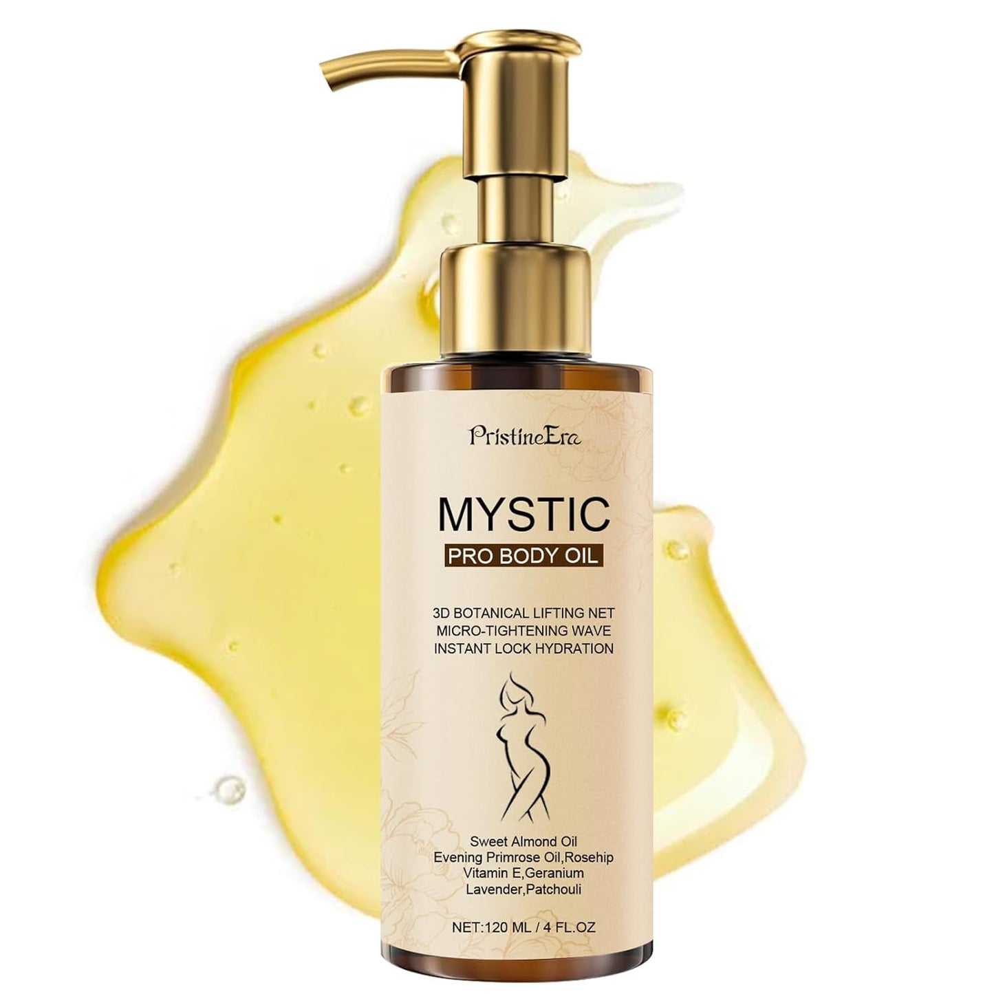 Mystic Body Firming Oil Deep Lasting Hydration and Firming Skin for Full Body Skin Tightening Body Oil After Shower 4.23 fl oz (Lavender)