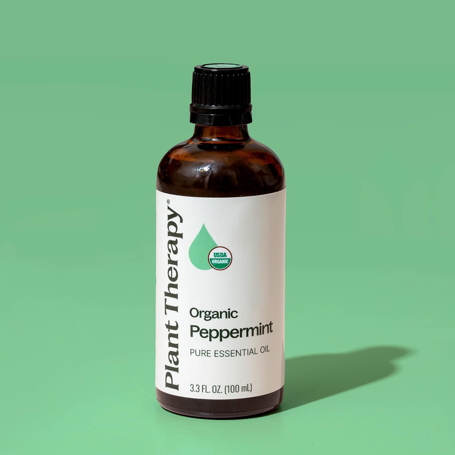 Plant Therapy Organic Peppermint Essential Oil, 100 mL (3.3 oz), 100% Pure and Undiluted, USDA Certified Organic, for Diffusion, Skin, and Hair