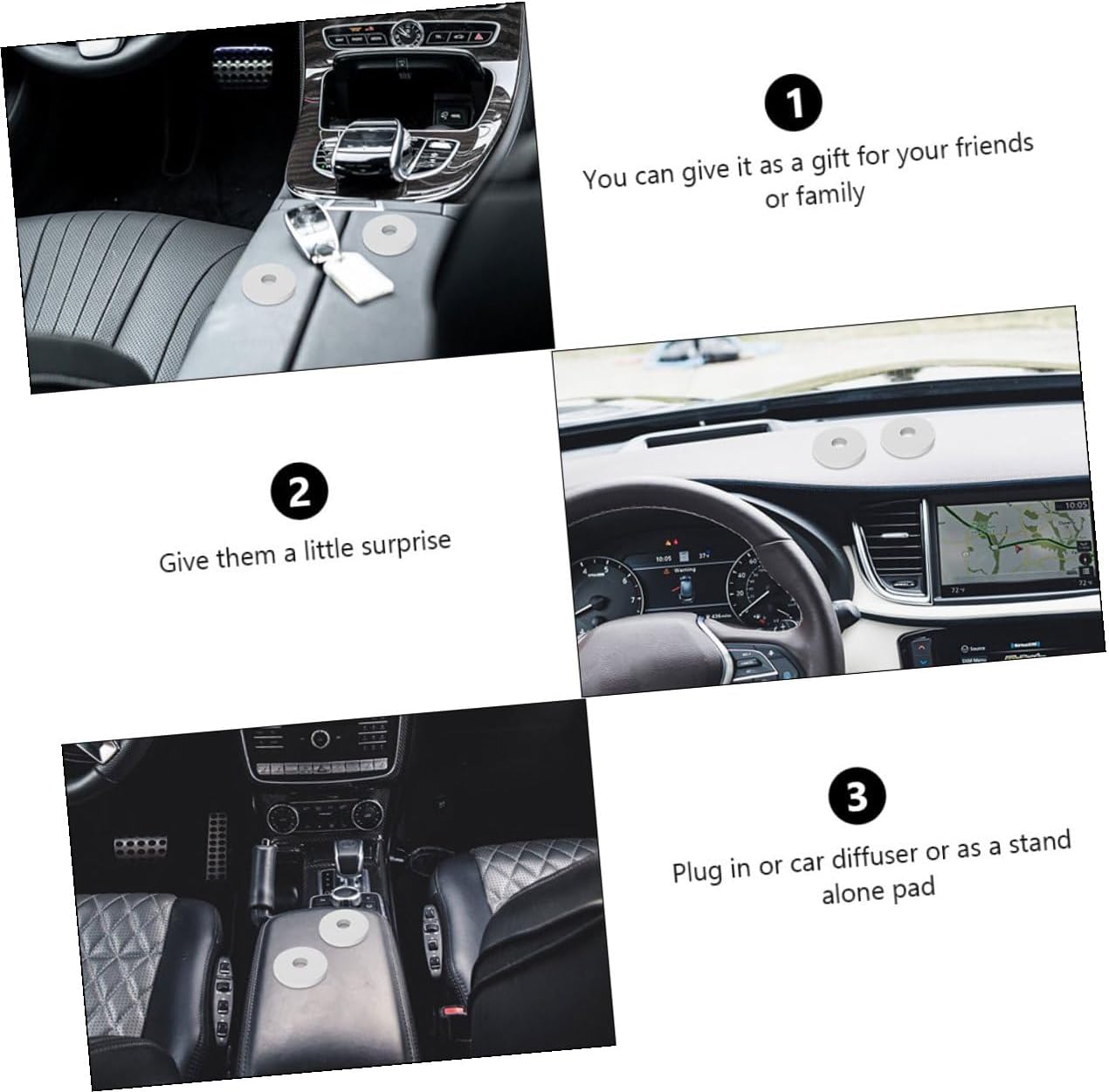 12Pcs Car Aromatherapy Scent Pads Replacement Sponge Refills for Car Air Fresheners Dual Ring Hanging Diffuser Chips Decoration Accessory