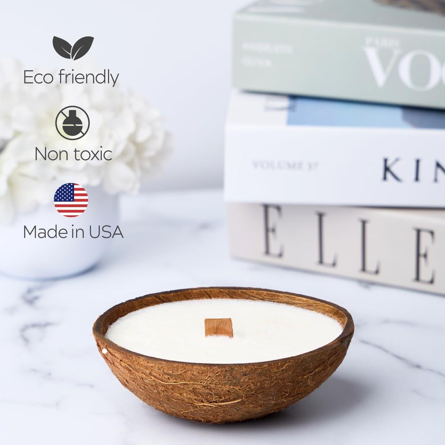– Scented Candles Clearance | Coconut Shell Soy Wax Candle with Wooden Wick | Candles for Home Décor | Gift Idea for Women (1, Coconut)