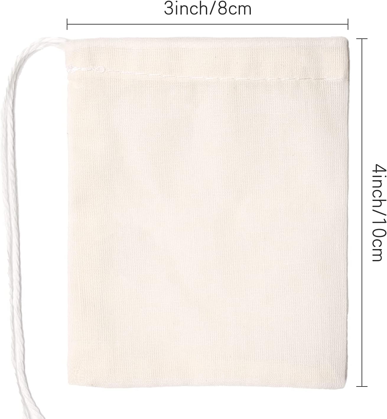 Limko Cotton Bags Muslin Bags Sachet Bag for Home Supplies (3x4 Inch 10 Pack)
