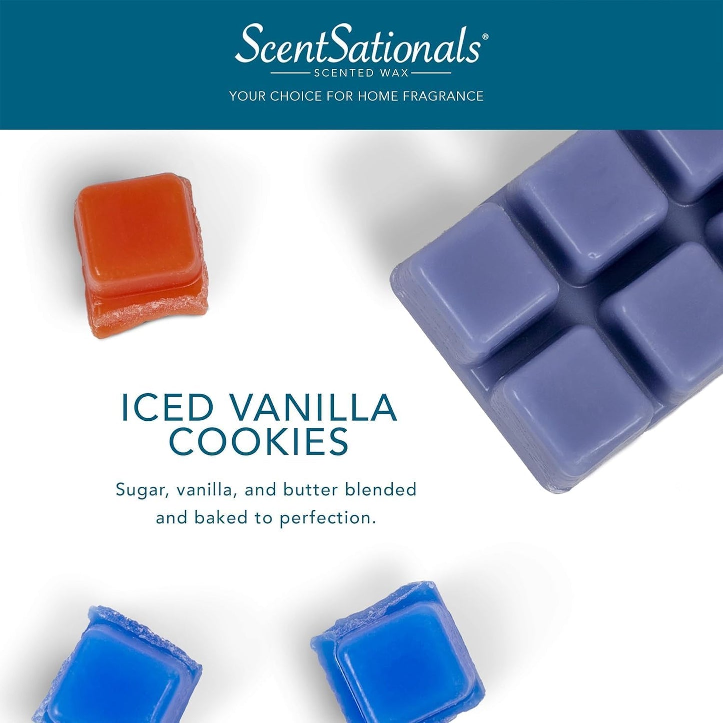 ScentSationals Vanilla Cookies Scented Wax Melts - Vanilla, Sugar, & Butter, 10oz (24 Cubes)