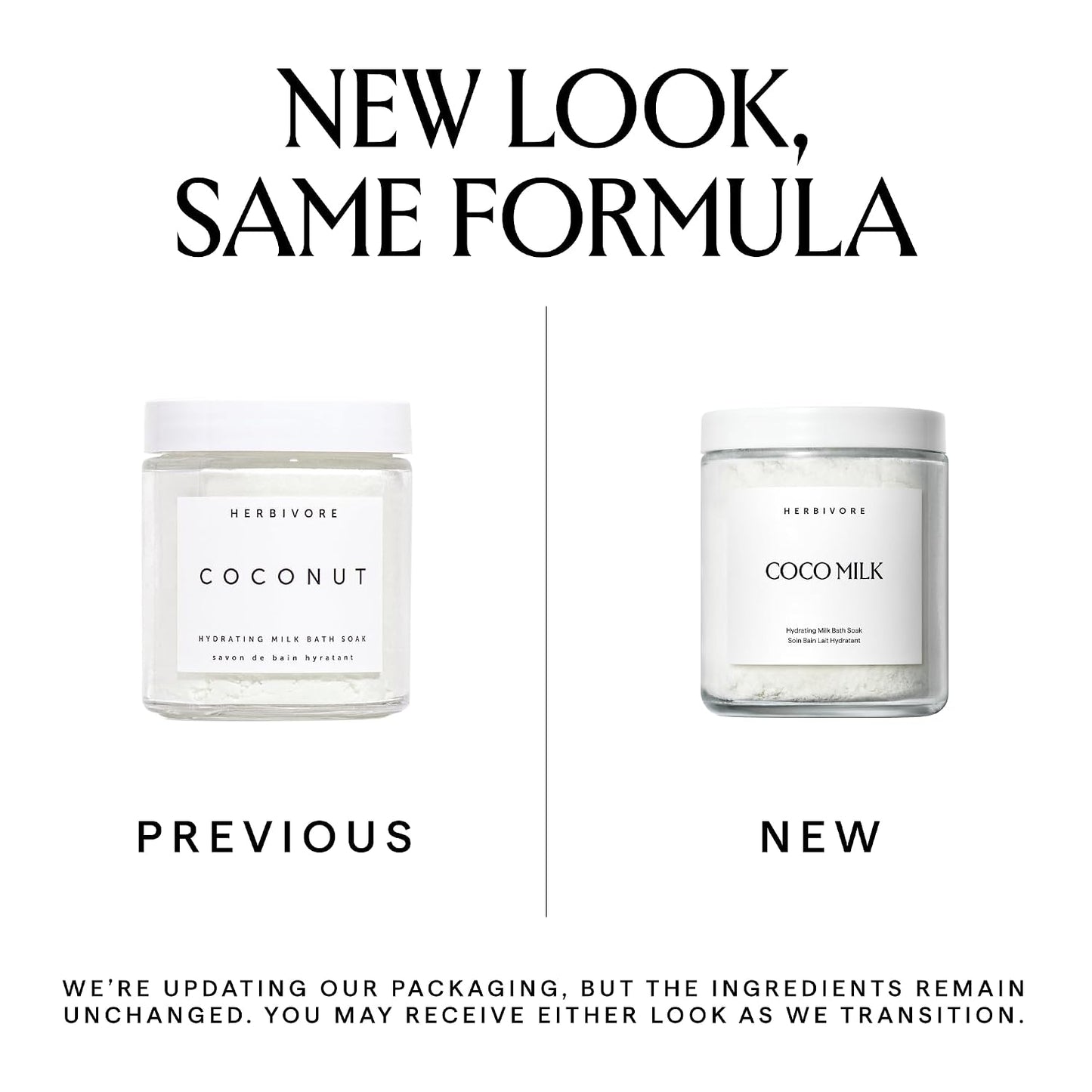 HERBIVORE Coconut Milk Bath Soak | Deeply Hydrating + Skin Softening, Soothing Light Coconut Scent, Vegan, Plant-Based