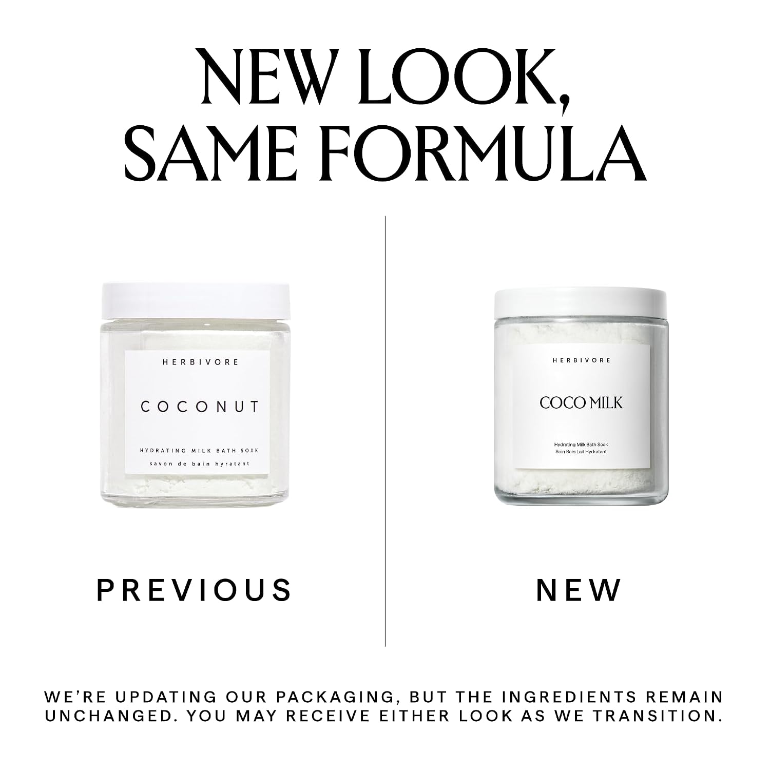 HERBIVORE Coconut Milk Bath Soak | Deeply Hydrating + Skin Softening, Soothing Light Coconut Scent, Vegan, Plant-Based