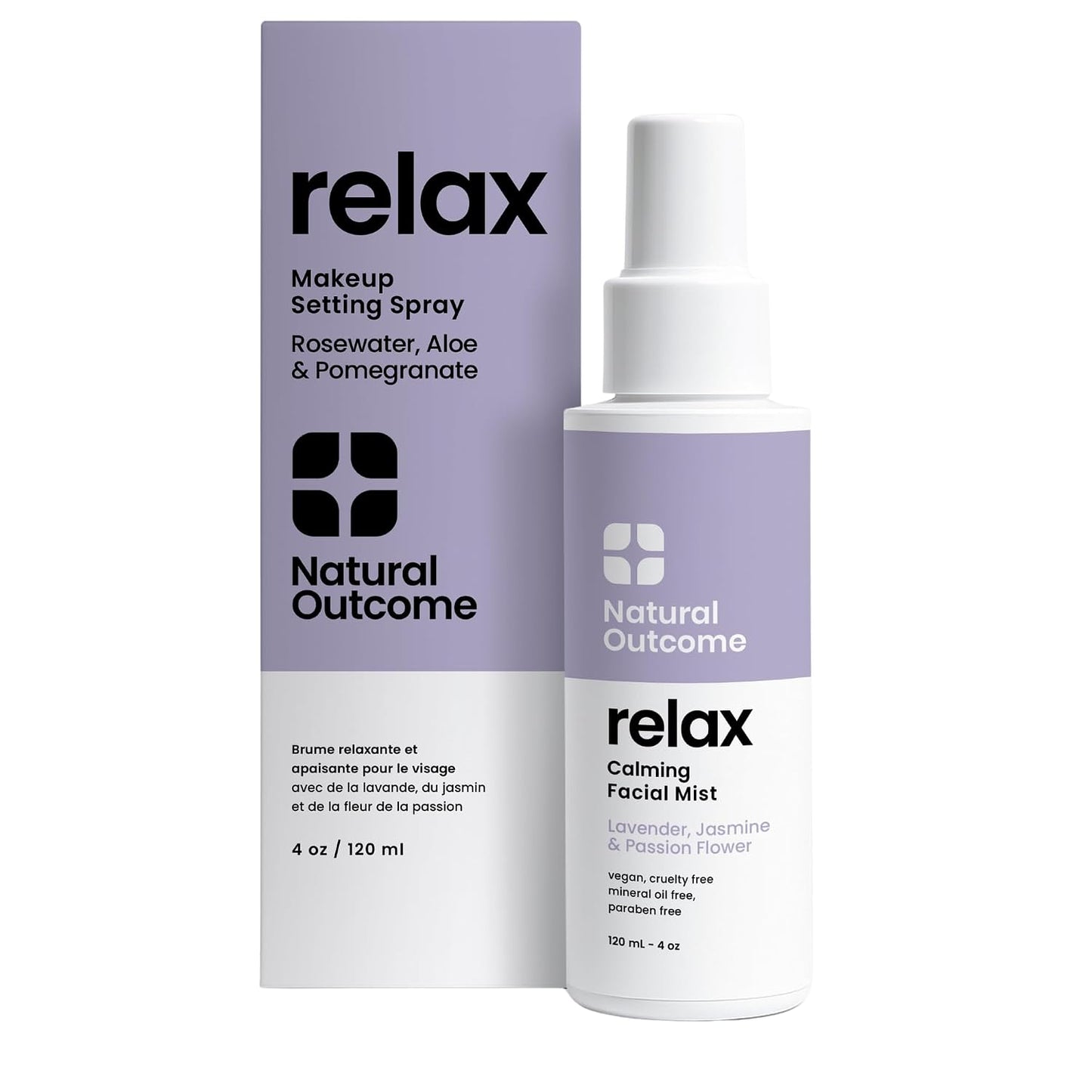 natural outcome Calming Face Mist and Setting Spray - Aromatherapy Face and Body Mist, Relaxing Pillow Mist with 100% Pure Lavender - 4 oz