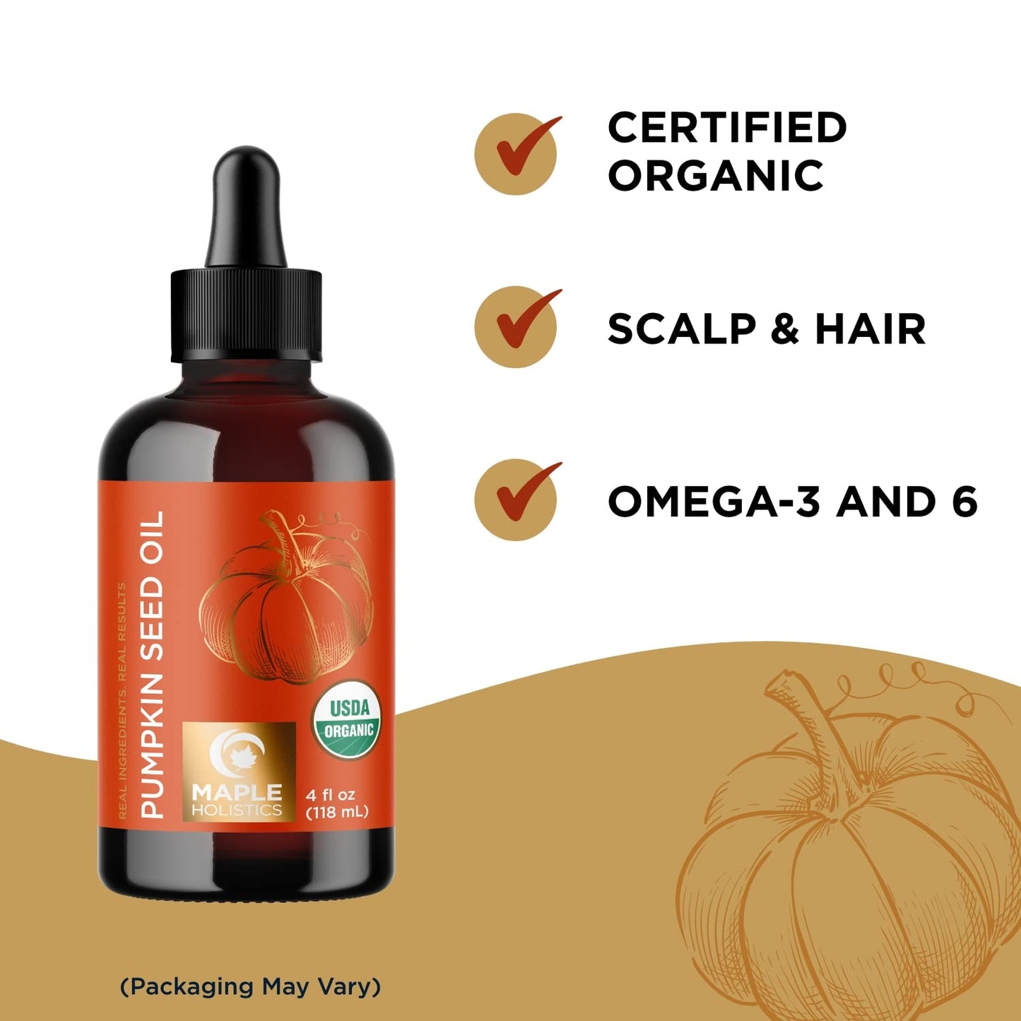 Certified Organic Rosemary and Pumpkin Oils - Pure USDA Organic Rosemary Essential Oil for Hair Skin and Nails plus Aromatherapy with Certified Organic Pure Pumpkin Seed Oil for Hair Skin and Nails