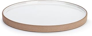 DEMDACO Classic Design Round Textured White 10.5 x 10.5 Stoneware Candle Tray Holder