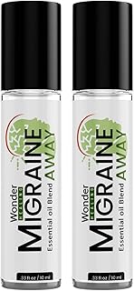 Migraine & Headache Relief – 100% Natural Essential Oil Roll-On – Cooling Peppermint, Lavender & Marjoram Blend – Ready to Use Aromatherapy Stick – 10ml (Pack of 2)