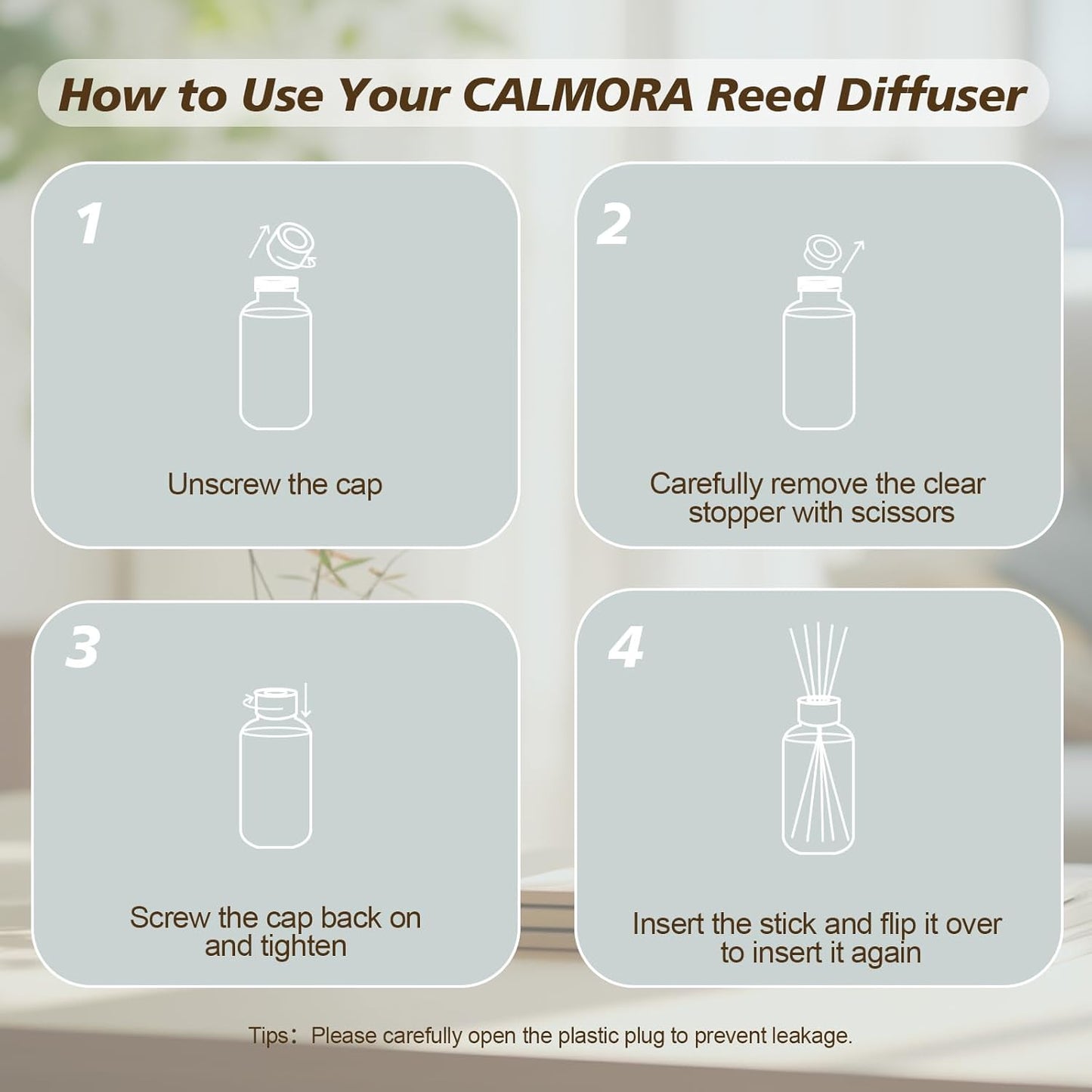 CALMORA Reed Diffuser Set of 3, 50ml Citrus/Linen/Vanilla Scented Oil Diffuser with 15 Sticks | Home Fragrance for Bedroom, Bathroom, Office & Living Room for Women Men