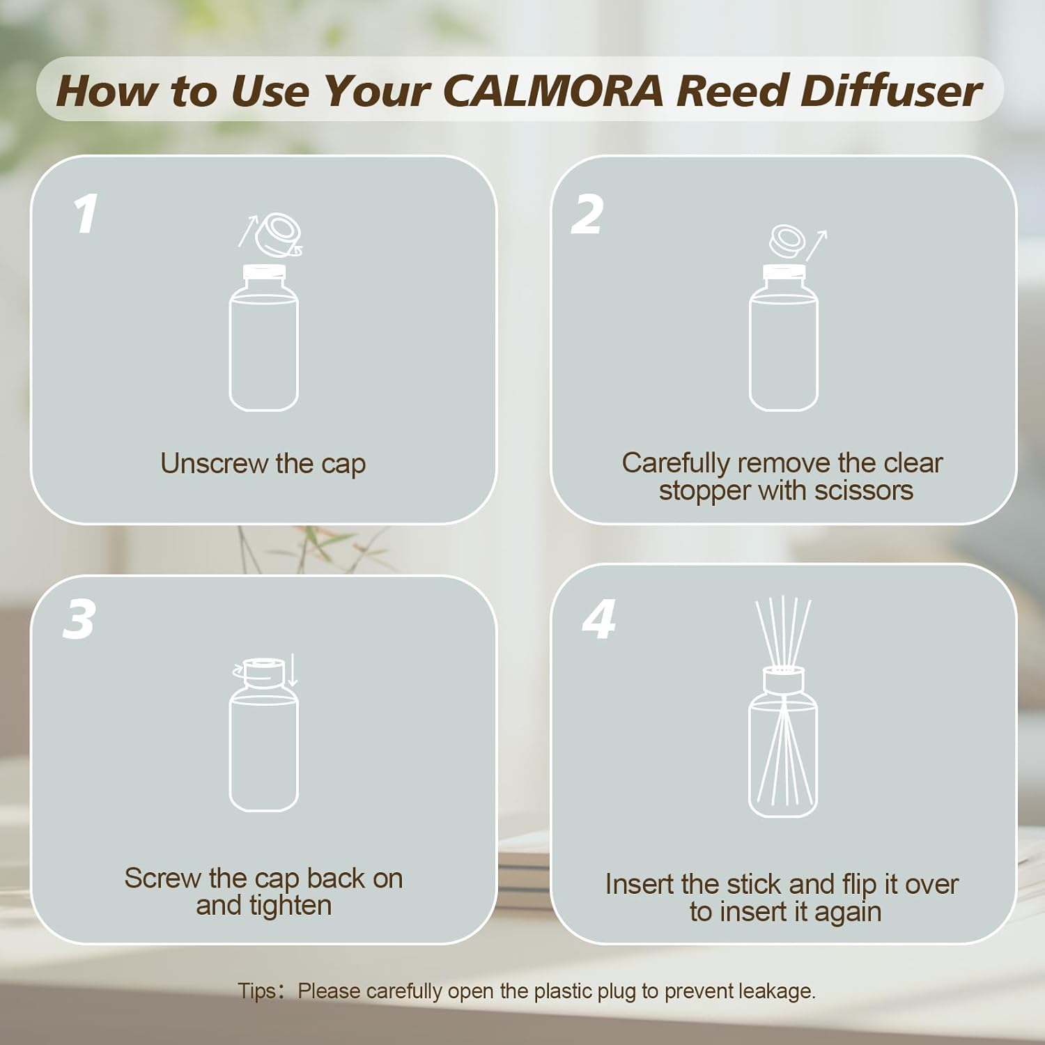 CALMORA Reed Diffuser Set of 3, 50ml Citrus/Linen/Vanilla Scented Oil Diffuser with 15 Sticks | Home Fragrance for Bedroom, Bathroom, Office & Living Room for Women Men