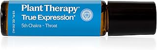 Plant Therapy Chakra 5 True Expression Essential Oil Blend (Throat Chakra) Pre-Diluted Roll-On 10 mL (1/3 oz) 100% Pure