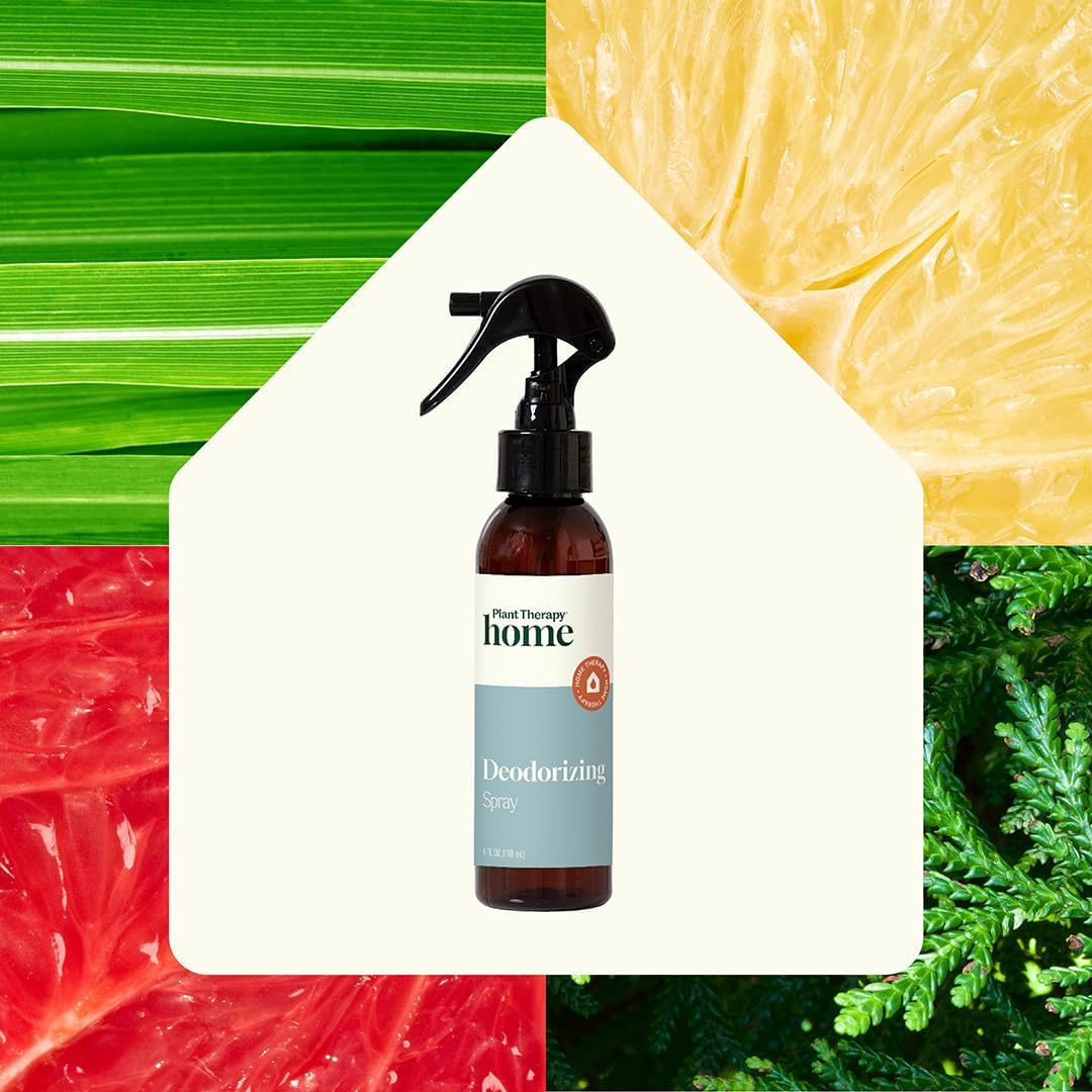 Plant Therapy Home Deodorizing Room Spray 4 oz Quick, On-The-Go Freshness, Safe & Gentle for Everyday Use, Free from Harsh Chemicals & Synthetic Fragrances