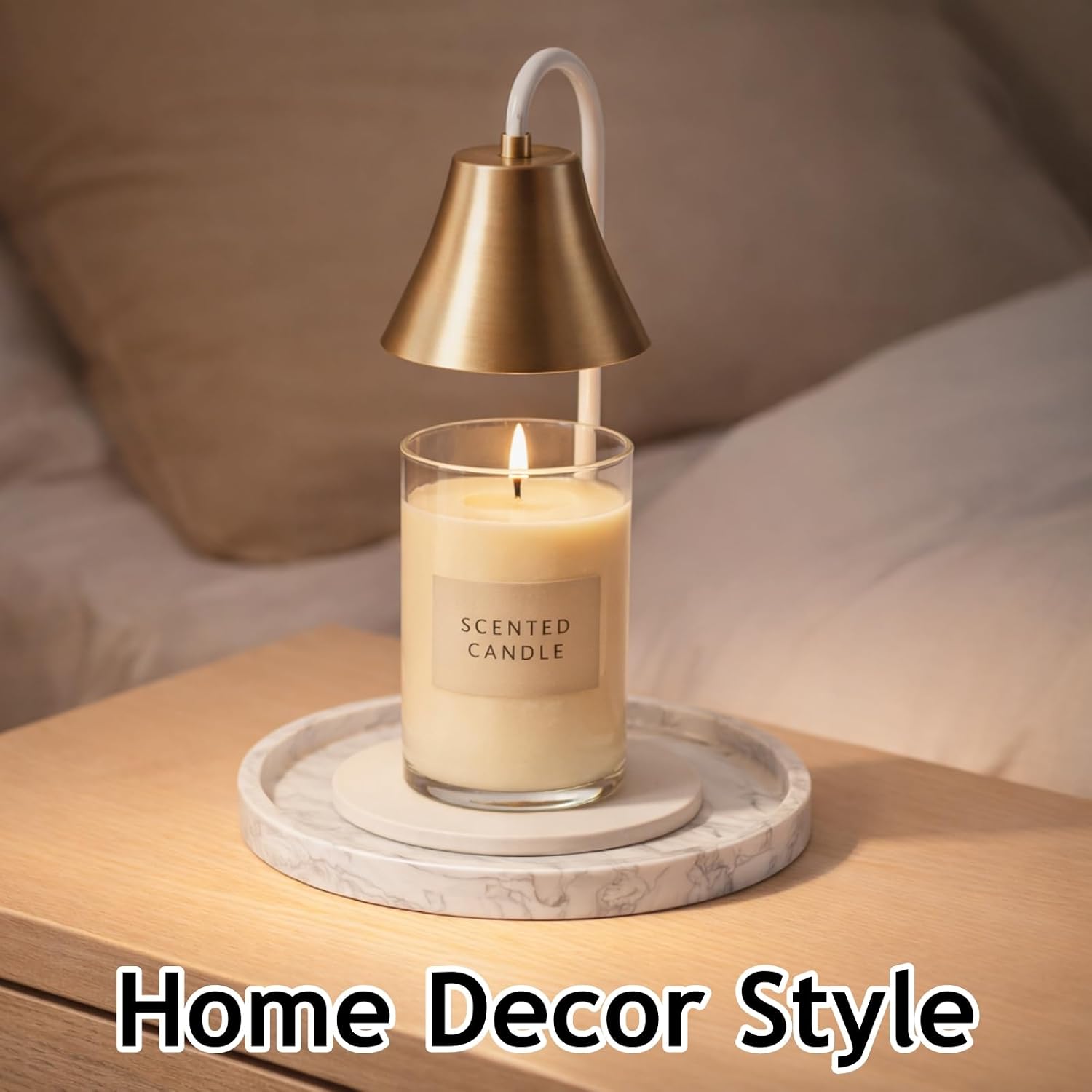 Heat Resistant Silicone Mat for Candle Warmer Lamp, Protector Base Pad for Candle Warmer, Lamp Candle Warmer Under Mat (Marble White, 6.5 INCH)