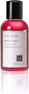 Nabila K Rose Garden Travel Size Bubble Bath with Rose Essential Oils | Natural & Organic, Sulfate-Free, Tear-Free | Aromatherapy Floral Bath Soak for Sensitive Skin | for Women & Men, 2 oz