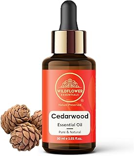 Cedarwood Essential Oil (Cedrus deodara) 100% Natural Steam Distilled Oil For Face, Skin, Hair, Body | with Glass Dropper 1.01 Fl Oz (30ml)