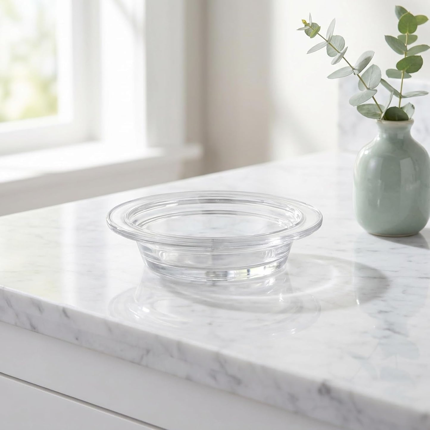 KESYOO 4.5 Inch Wax Warmer Dish: Transparent Glass Replacement Plate - Grass Hat Shape Candle Melt Liner for Bedroom - Aromatherapy Oil Heating
