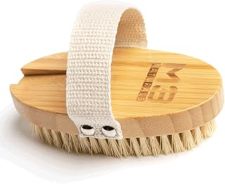 Firm Dry Brush & Shower Brush for Body - Handheld Back Scrubber Body Brush Exfoliator & Dead Skin Remover for Body Firm & Tighten Skin Improve Circulation for Men & Women by M3