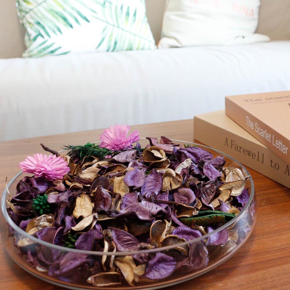 Qingbei Rina Spring Potpourri Bags,Lavender Scented Potpourri Bowl Filler,Purple Decorative Dried Flowers,Home Fragrance Sachet of Petals, Vase Fillers,Bathroom Decor(8.4 oz)