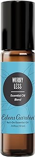 Edens Garden Worry Less Essential Oil Roll-On Blend- 100% Pure Premium Grade, Natural, Therapeutic, Aromatherapy, Kid & Skin Safe, Best for Comfort, Wellness, Relaxation Pre-Diluted 10 ml (.33 fl oz)