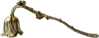 Ginkgo Candle Snuffer, Hand-Painted Metal Candle Extinguisher with Non-Slip Handle, Elegant Decorative Candle Tool for Hanukkah, Christmas, Birthdays (Rustic Ginkgo)