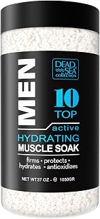 Dead Sea Collection Bath Salts for Men - Muscle Recovery Bath Soak - TOP 10 Active Mens Pure Dead Sea Salt for Soothing and Relaxing - 37 Oz