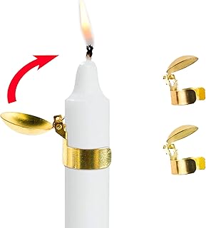 OLEEK (12Pcs Automatic Candle Extinguisher Gold, Candle Extinguisher Automatic Candle Snuffer, Candle Set auto Candle Extinguisher Snuffer, Candle Care kit Candle Accessories, Swedish Candle Snuffer