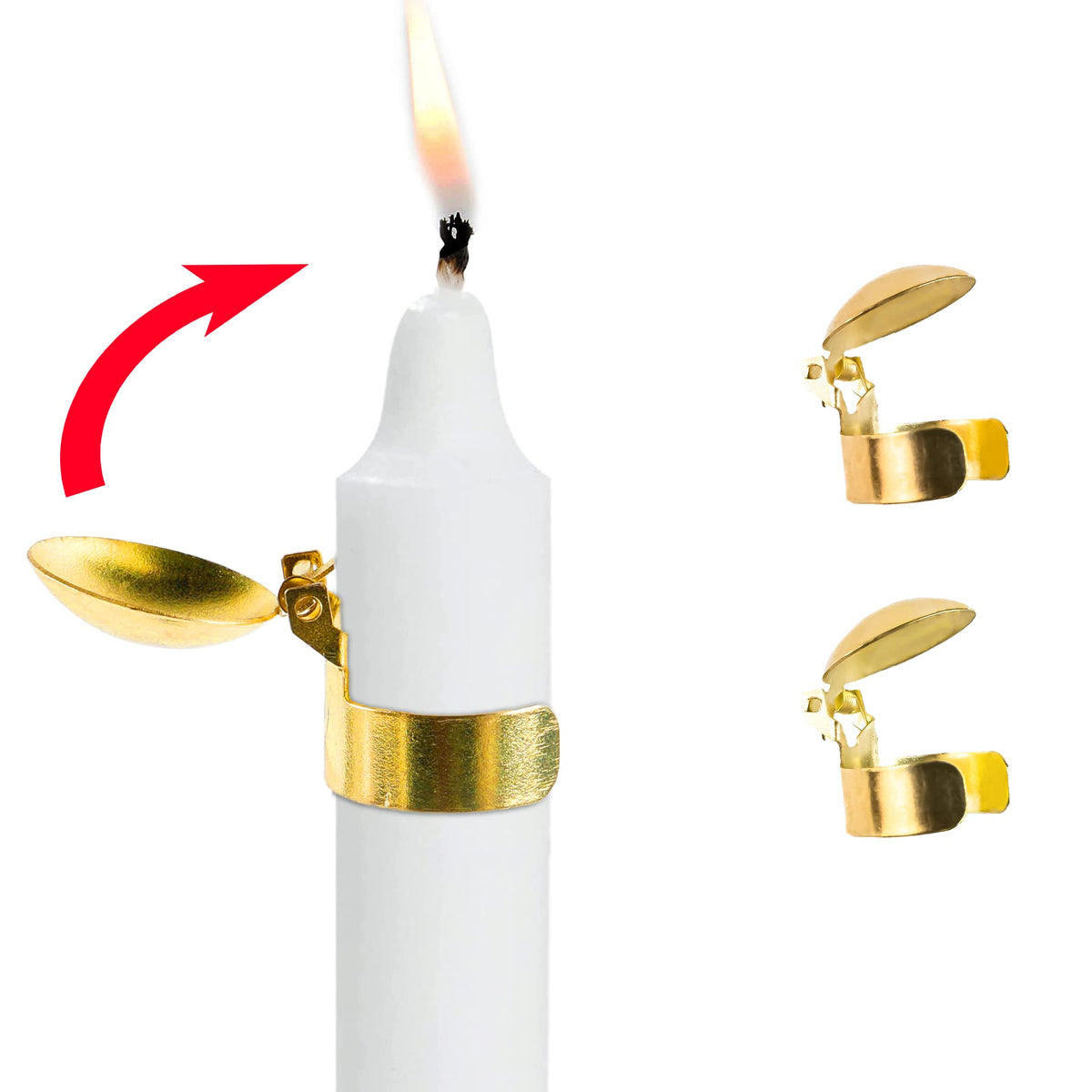 OLEEK (12Pcs Automatic Candle Extinguisher Gold