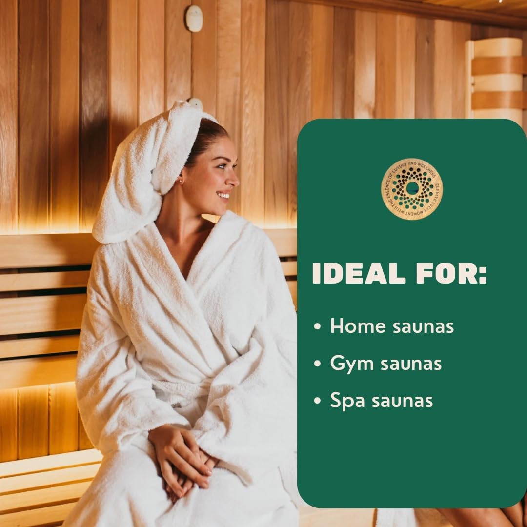 Sauna Freshener with Essential Oil Refill – Handmade Cedar Wood Diffuser – Breathe & Restore Scent – Eucalyptus, Peppermint & Tea Tree – Heat-Activated Aromatherapy for Sauna – Made in USA