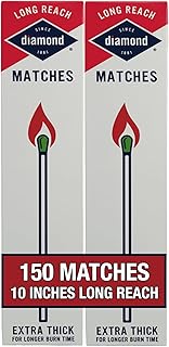 Diamond Long Reach Matches 75 Count (2 Pack Total 150 Matches) Strike on Box Wooden Matches for Fireplace, Grill, Candles & Camping – Long Burn Time Safety Matches
