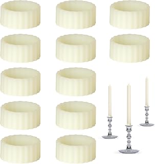 12pcs Silicone Rubber Candle Grippers - Non-Slip Adapter Hugger Rings for Taper Candles, Holders & Cups, Drip Protector to Keep Bougie Upright for Tapers and Candles