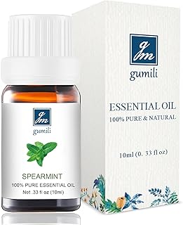GM Gumili Spearmint Essential Oil, 100% Pure Natural Spearmint Oil for Diffuser, Face, Skin, Hair Care - Refreshing Aroma - 10mL