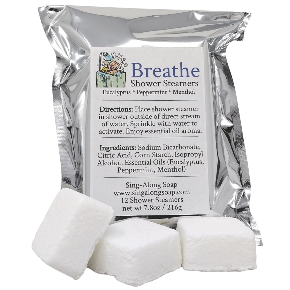 Eucalyptus and Peppermint Shower Steamers, 12-pack, Made in USA, Breathe
