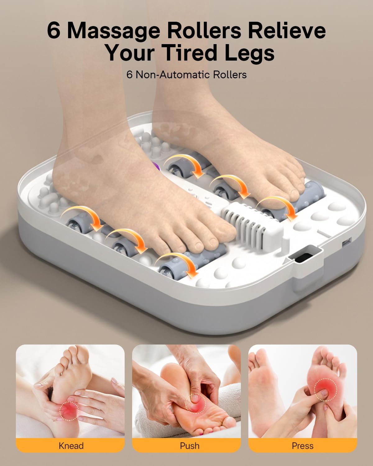 ALLJOY Collapsible Foot Spa with Heat, Bubble and Temp Control, Foot Bath Massager with Rollers, Foot Soaking Tub
