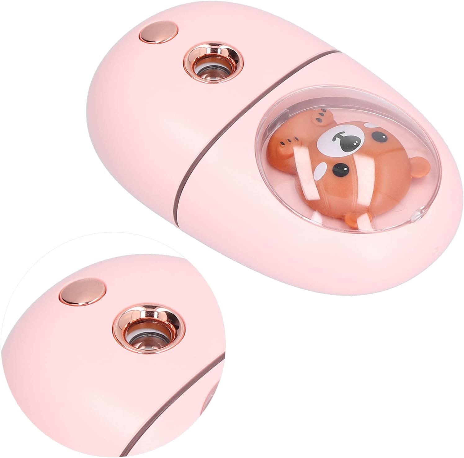 GLOGLOW Home Appliances Steamer Handheld Facial Mist Sprayer Cordless Face Moisturizer with 35ml Water Tank 60 Min Battery Warm Light for Home Travel Skin Care Hydration Portable Nano