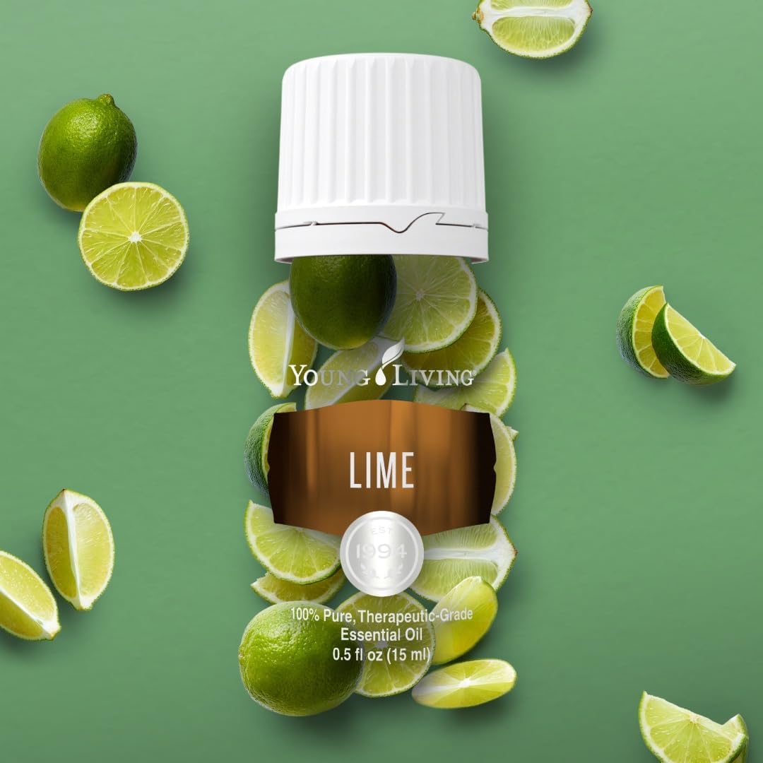 Young Living Lime Essential Oil 15 ml | Bright Citrus Aroma for Diffusers, Massage & Aromatherapy | Cold Pressed Lime Peel Botanical Oil | Fresh Zesty Fragrance | Seed to Seal Quality