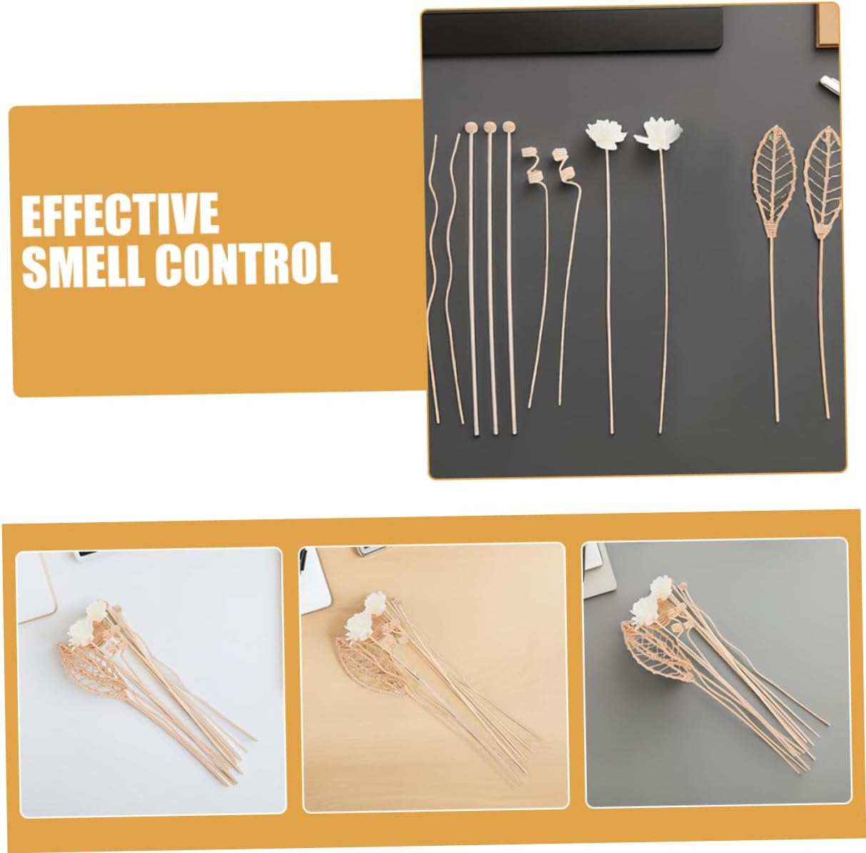LIFKOME 24pcs Rattan Diffuser Sticks for Aromatherapy Efficient Home Fragrance Reeds for Bedroom Office and Living Use No Fire Scent Diffuser Refill Sticks