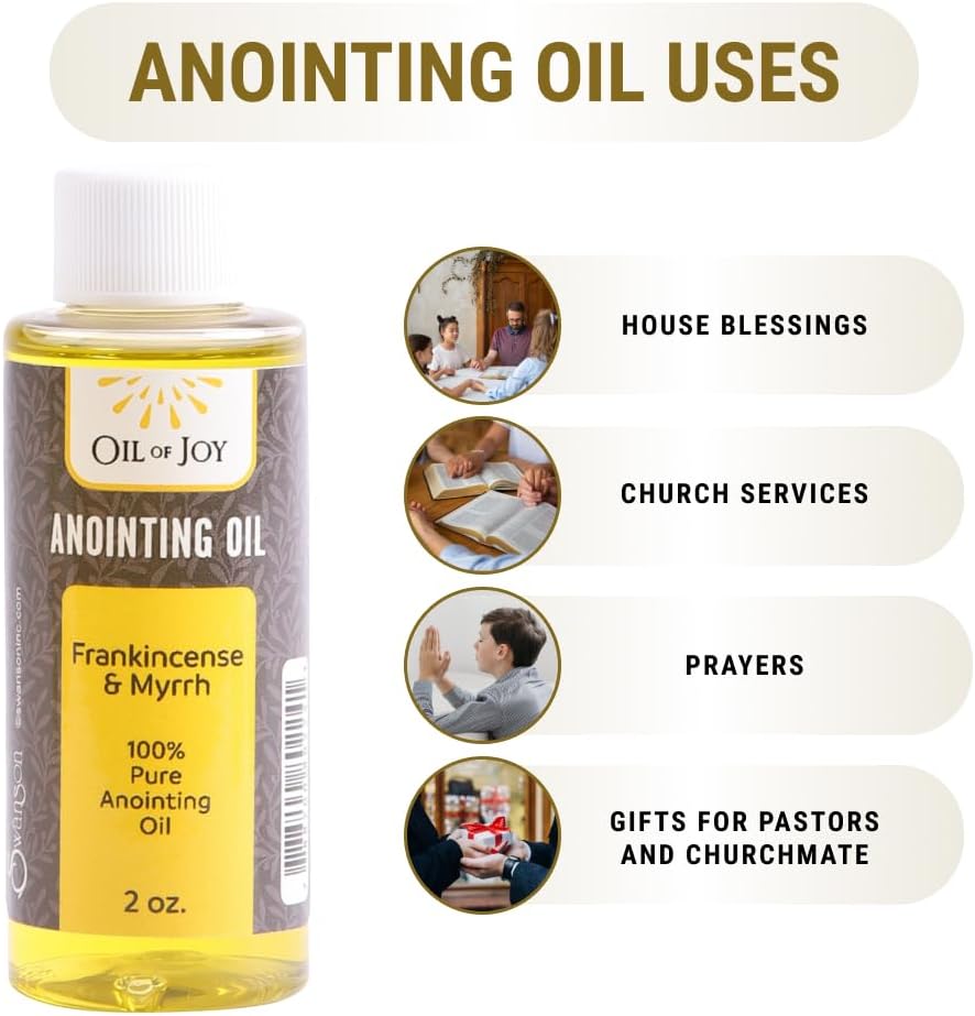 Swanson Christian Products Frankincense and Myrrh Anointing Oil 2 Oz 100% Pure Anointing Oil for Prayers by Oil of Joy