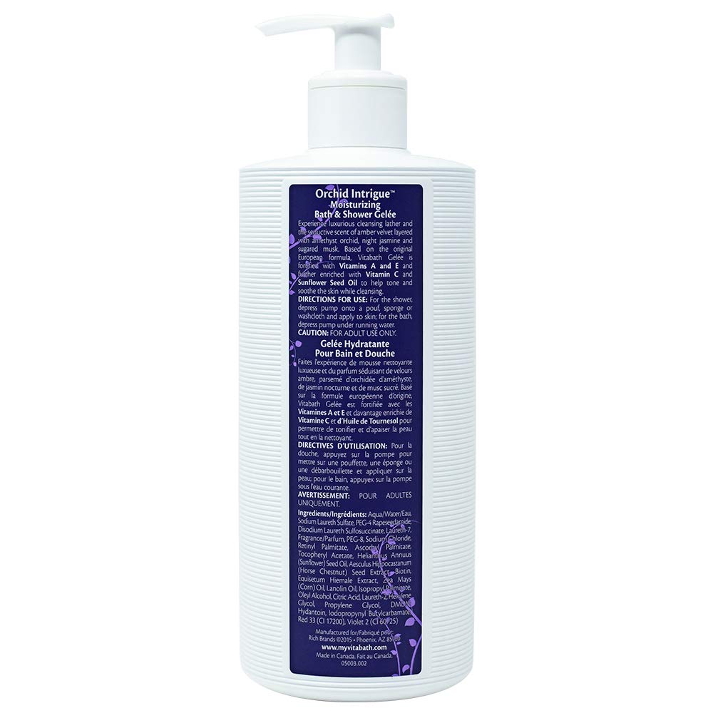 Vitabath Orchid Intrigue Moisturizing Bath & Shower Gel Wash Alluring Botanical Skin-Softening Hydrating & Soothing Skincare, Body Cleanser & Foaming Gelee Bath - Cruelty-Free - 10.5 oz