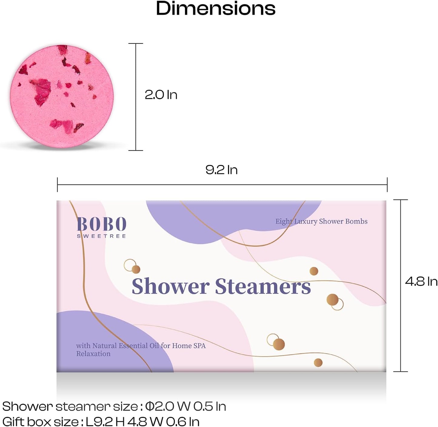 Shower Steamers Aromatherapy for Women, 8 Scents with Essential Oils | Relaxing home spa self-care, stress relief mental clarity, birthday gift for mom, wife, girlfriend