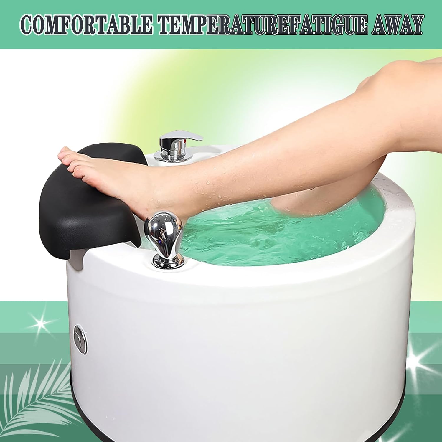 Deep Soaking Foot Spa for Cracked Heels - Professional Pedicure Bath with Heat, Bubbles & Portable Tub with LED Lights & Quick Drain - Relieves Tired Feet & Dry Skin (Ribbon)