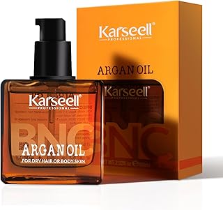 Karseell BNC Argan Oil Hair Treatment for Dry, Damaged & Frizzy Hair, Lightweight Leave-In Hair Oil for Color-Treated, Bleached & Split Ends, Adds Shine, Smoothness