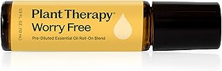 Plant Therapy Worry Free Essential Oil Blend Pre-Diluted Roll-On 10 mL (1/3 oz) 100% Pure, Natural Aromatherapy