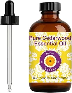 dève herbes Cedarwood Essential Oil (Juniperus virginiana) with Glass Dropper | Pure | Non-Sticky | Non-Greasy | Lightweight | Men & Women | All Skin Types | Steam Distilled 120ml (4 oz)