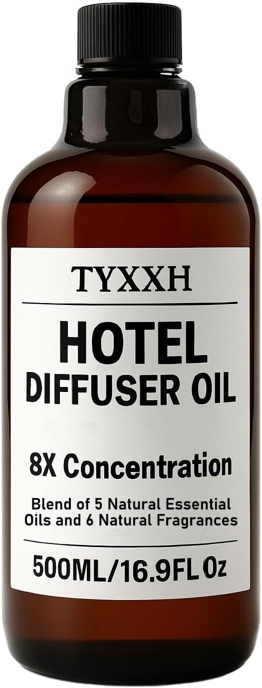 Hotel Diffuser Oil, Inspired by 5 Star Hotel - Lemon, Floral, Musk - Natural Scented Aromatherapy Essential Oil for Waterless & Cold Air Diffusers, Long-Lasting Aroma for Home, Spa - 16.9Fl Oz