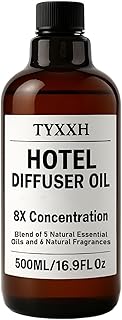 Hotel Diffuser Oil, Inspired by 5 Star Hotel - Lemon, Floral, Musk - Natural Scented Aromatherapy Essential Oil for Waterless & Cold Air Diffusers, Long-Lasting Aroma for Home, Spa - 16.9Fl Oz